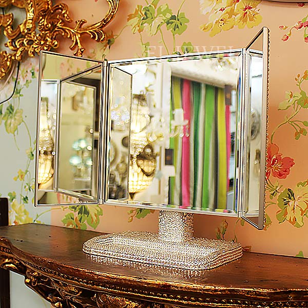 要問い合せ♥️海外インテリア空間♥️サロンにも♪三面鏡卓上ミラー鏡
